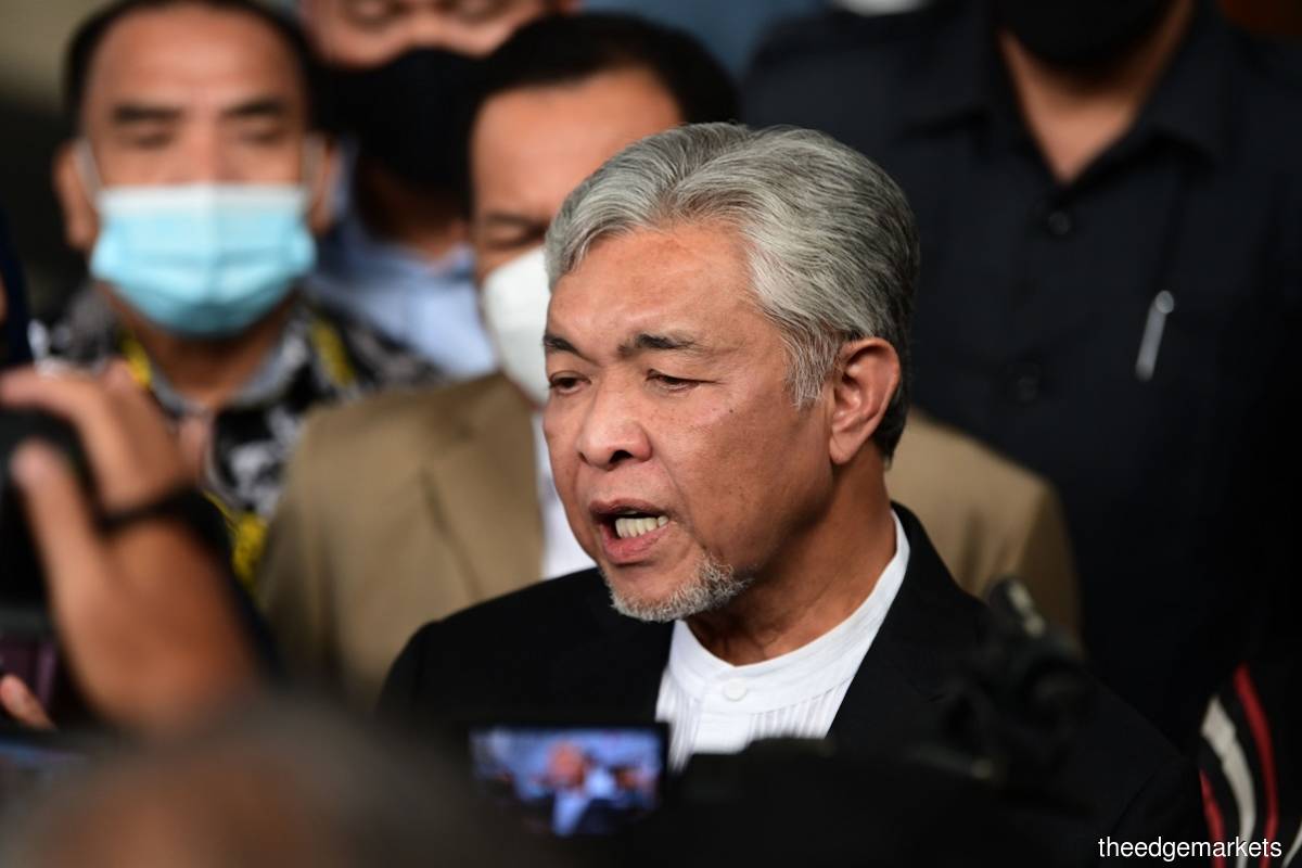 Ahmad Zahid is facing 47 charges, with 12 of these involving criminal breach of trust, eight for corruption and 27 for money laundering involving tens of millions of ringgit of Yayasan Akalbudi funds. (Photo by Patrick Goh/The Edge)